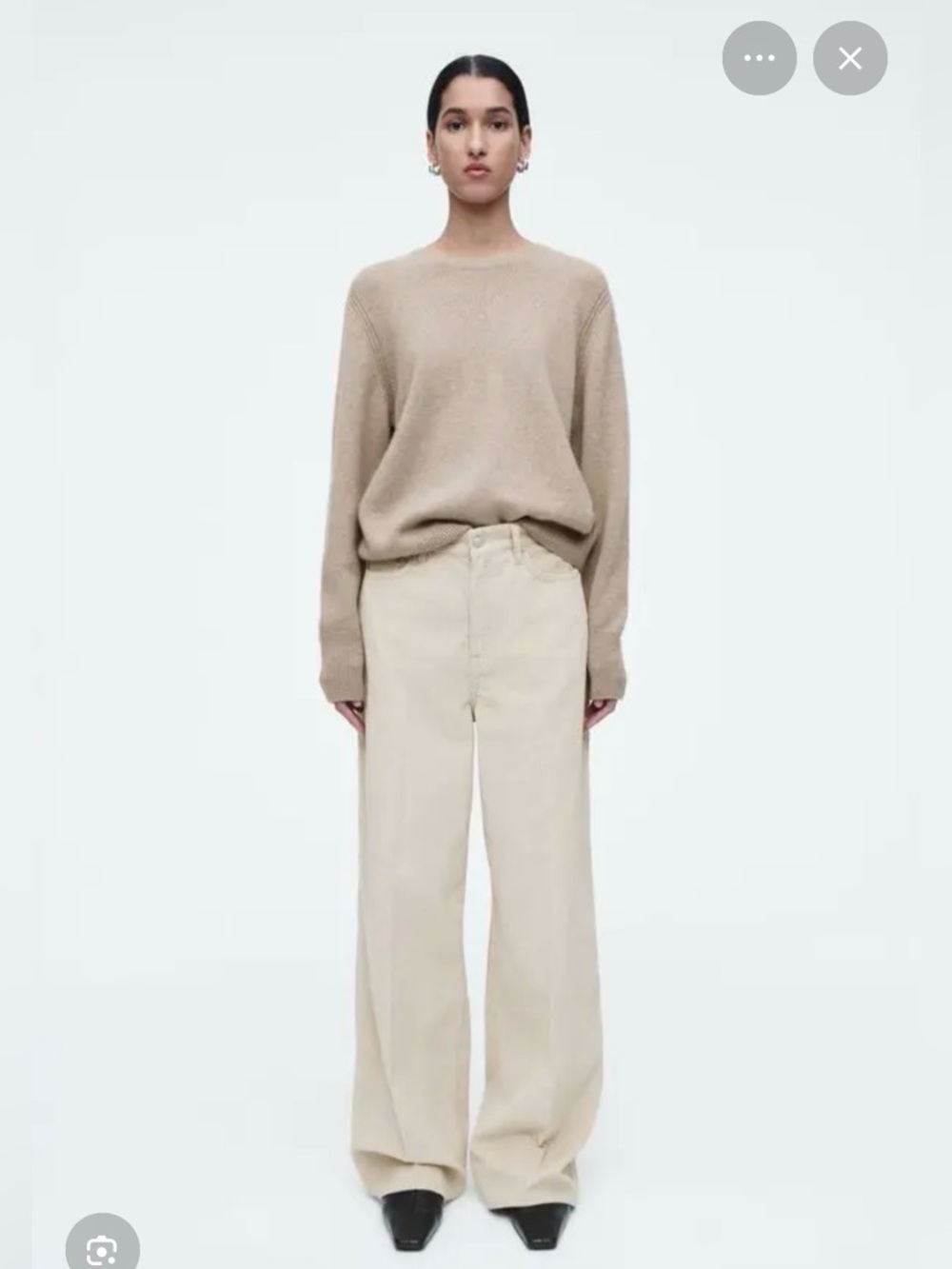 COS Wide-Leg Corduroy Pants in Light Beige